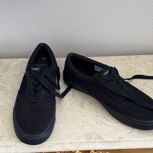 TOMS Alpergata Fenix Men's Black Canvas Lace-Up Sneakers Men 8.5 Women 10